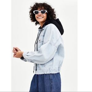hooded denim jacket zara